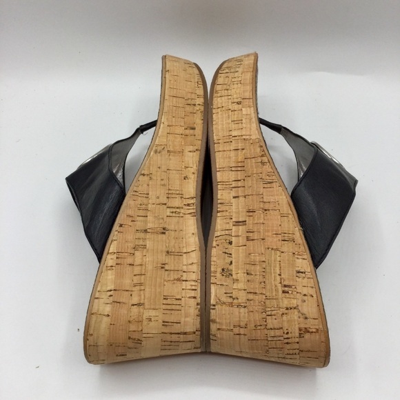 SAM Edelman Ruth Black Cork Wedge Sandals size 9.5M - Picture 12 of 12